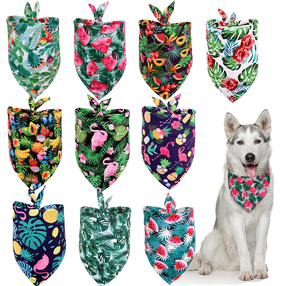 Tropical Pet Bandana – Colorful Summer Scarf for Dogs & Cats
