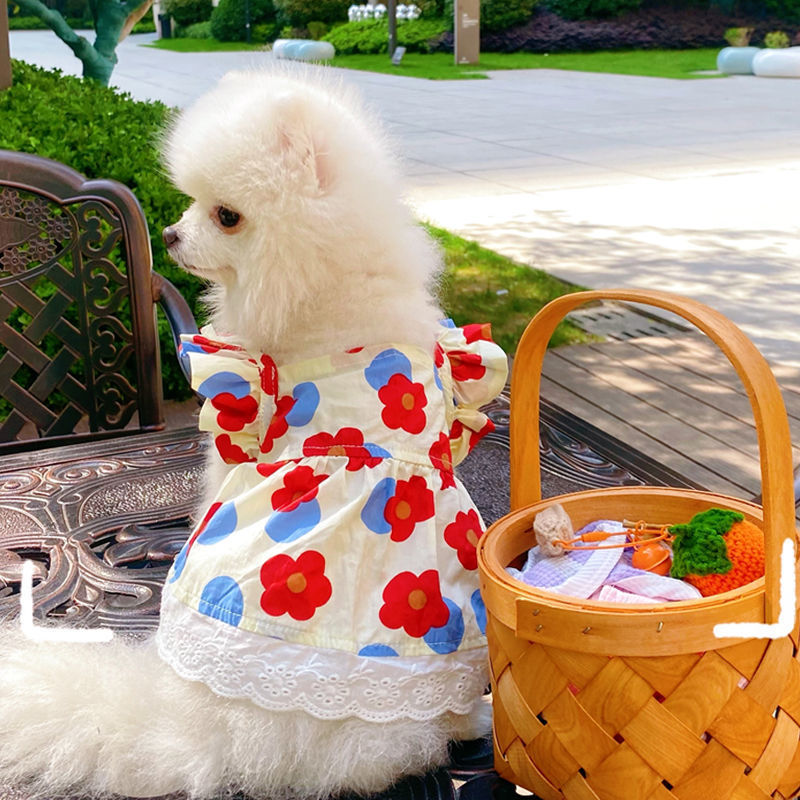 Spring & Summer Pet Dress – Adorable Floral Outfit for Cats & Dogs