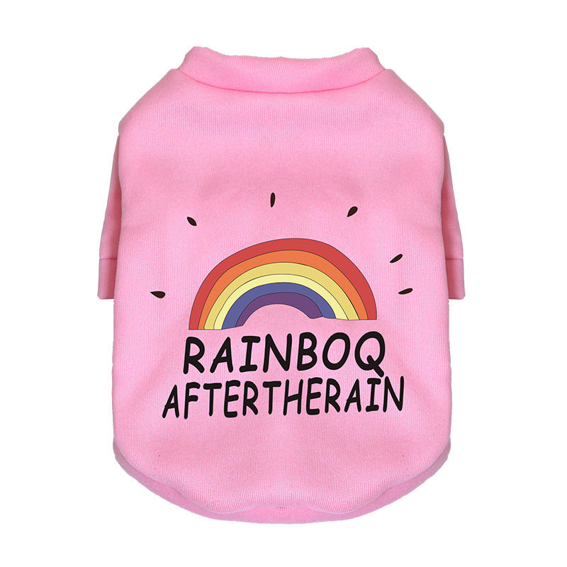 Rainbow After the Rain Pet Sweater – Cozy Fleece Lined Hoodie for Cats & Dogs