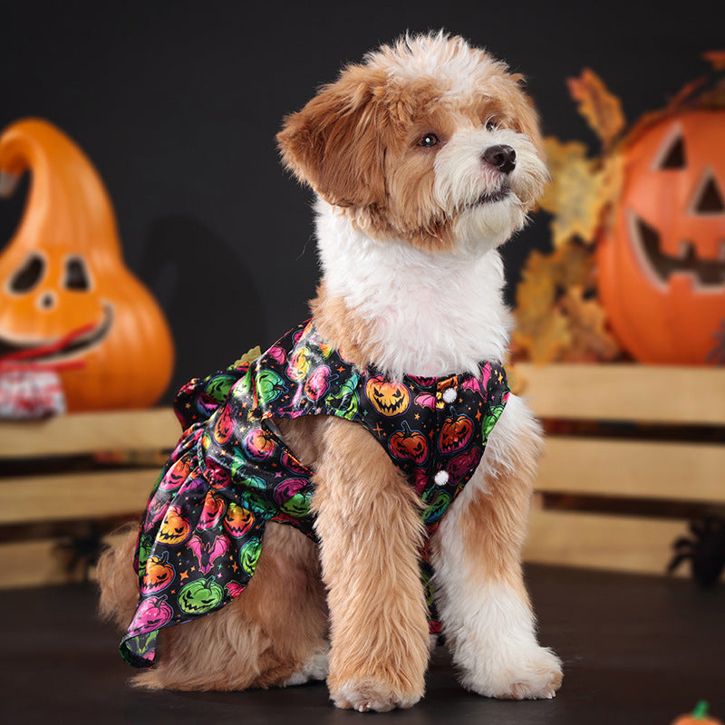 Angel Wing Pumpkin Print Halloween Costume for Dogs & Cats