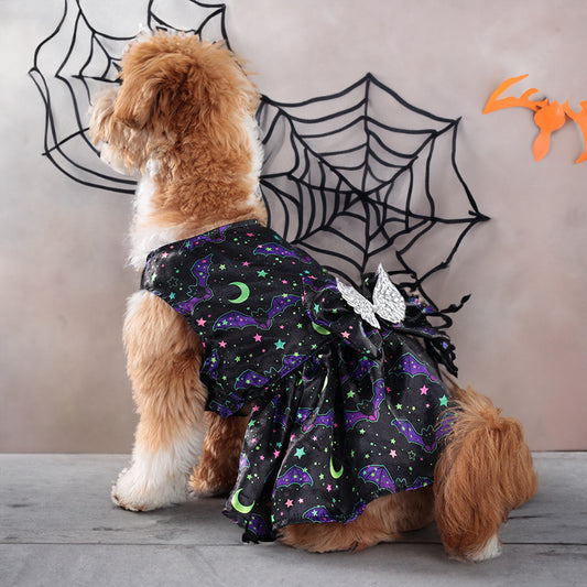 Angel Wing Pumpkin Print Halloween Costume for Dogs & Cats