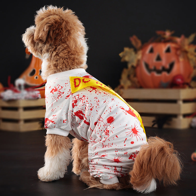 Bloody Warning Tape Halloween Costume for Dogs & Cats