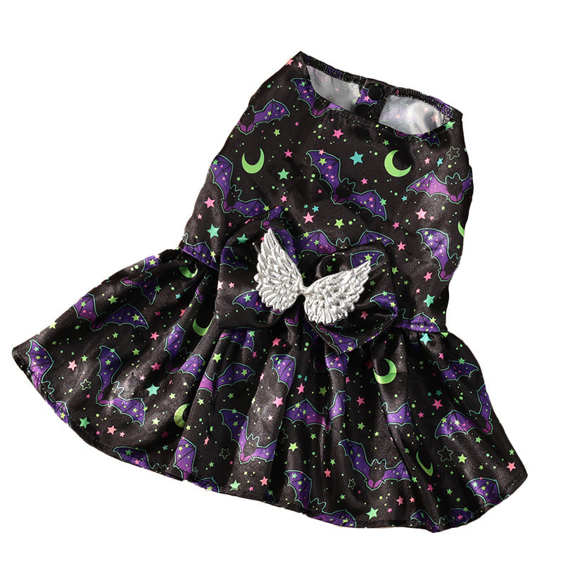 Angel Wing Pumpkin Print Halloween Costume for Dogs & Cats