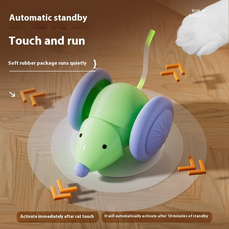 Interactive Cat Toy – Electric Mouse Car with Obstacle Avoidance