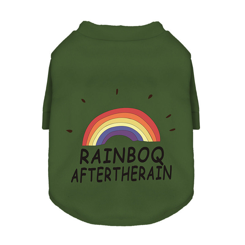 Rainbow After the Rain Pet Sweater – Cozy Fleece Lined Hoodie for Cats & Dogs