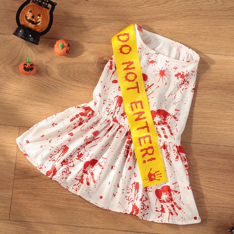 Bloody Warning Tape Halloween Costume for Dogs & Cats