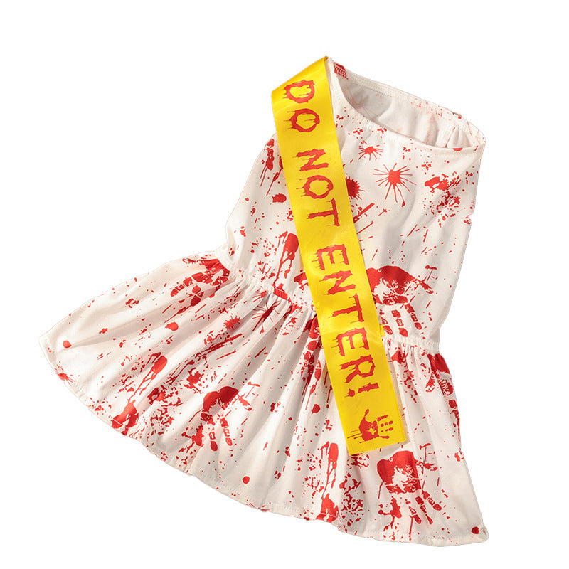 Bloody Warning Tape Halloween Costume for Dogs & Cats