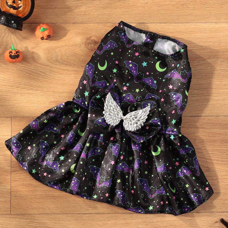 Angel Wing Pumpkin Print Halloween Costume for Dogs & Cats